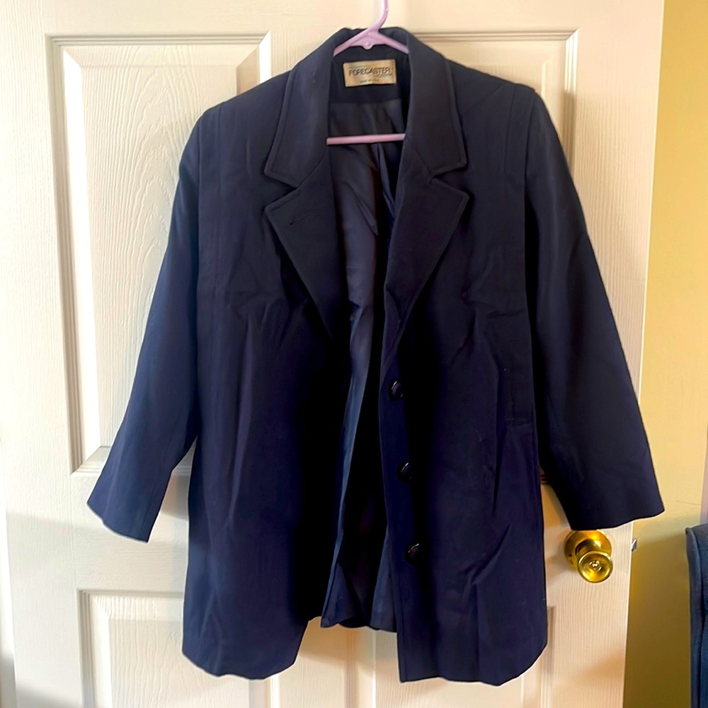 100% Pure Wool Navy Blue Peacoat size 8